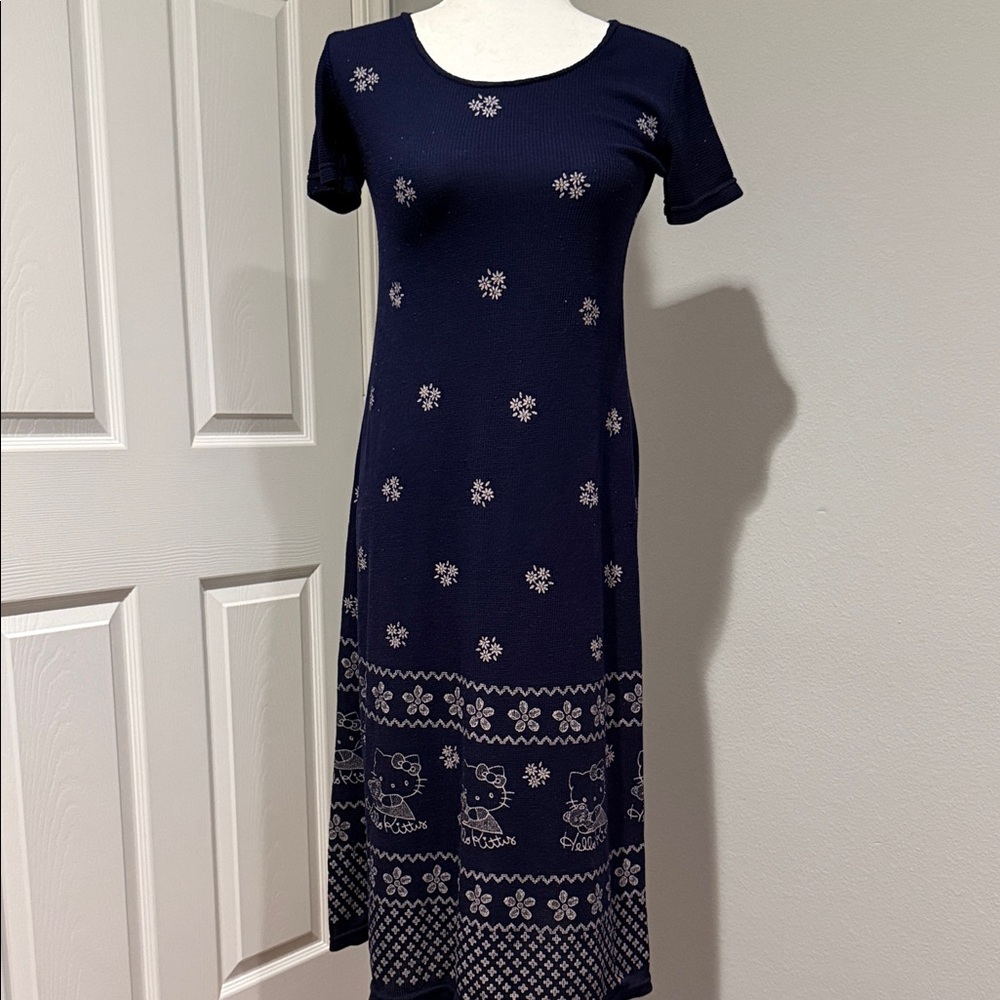 Elegant Navy Blue Midi Dress